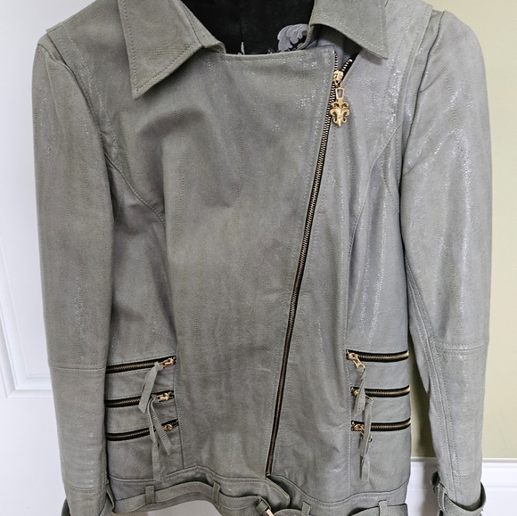 Royal Underground Gray Leather Jacket - Picture 1 of 14